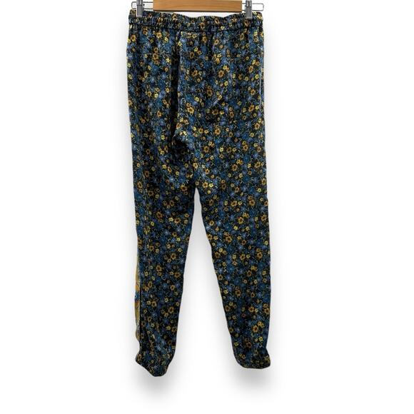 Johnny Was Silk Blend Gray Yellow Blue‎ Floral Paisley Drawstring Pants Sz S - Picture 4 of 10